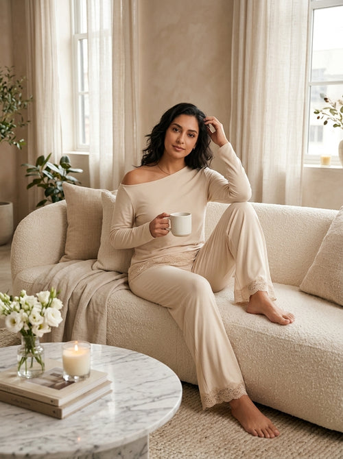 Pyjama Femme Beige