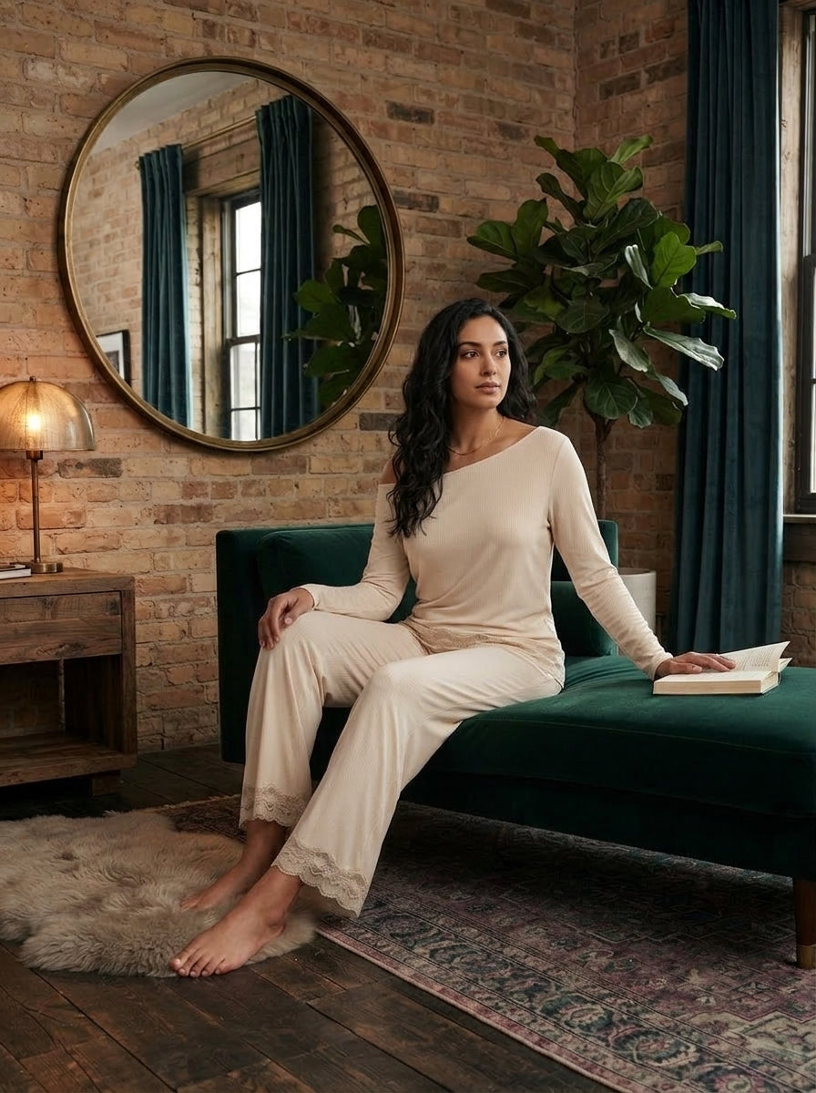 Pyjama Femme Beige
