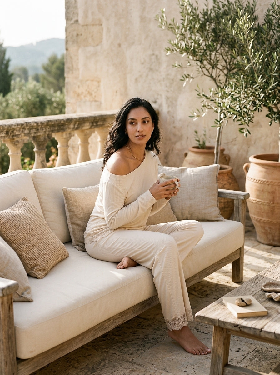 Pyjama Femme Beige