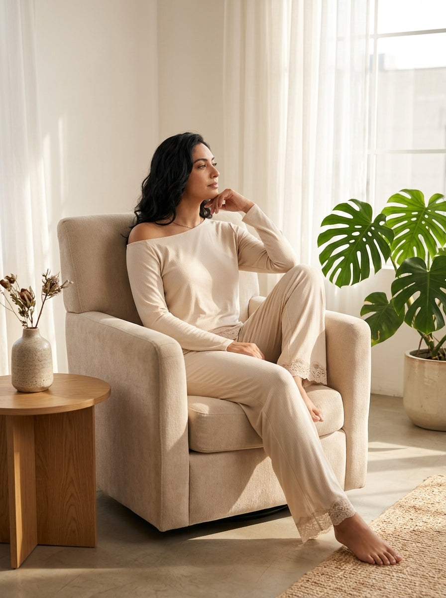 Pyjama Femme Beige